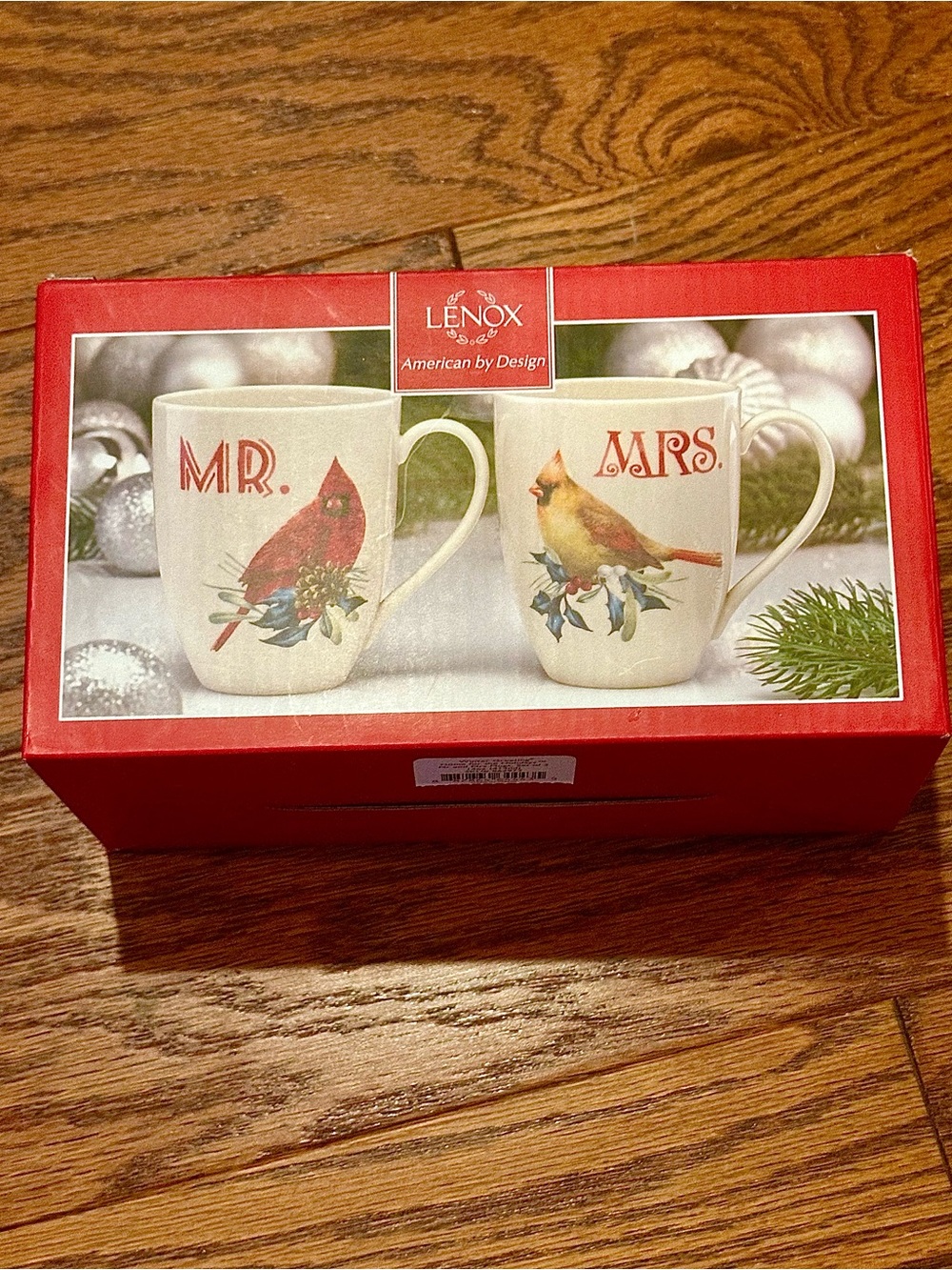 NWT Lenox Winter Cardinals Mr. & Mrs. Coffee or Tea Mugs.